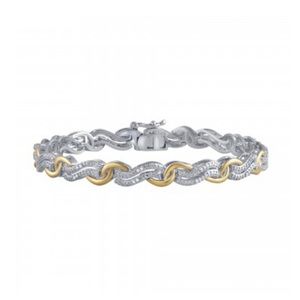 14k gold over brass 0.25 Diamond bracelet- 7 inches